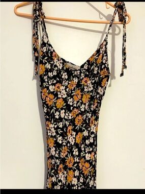 Audrey 3+1 Black Floral Slip Dress with Yellow and White Flowers